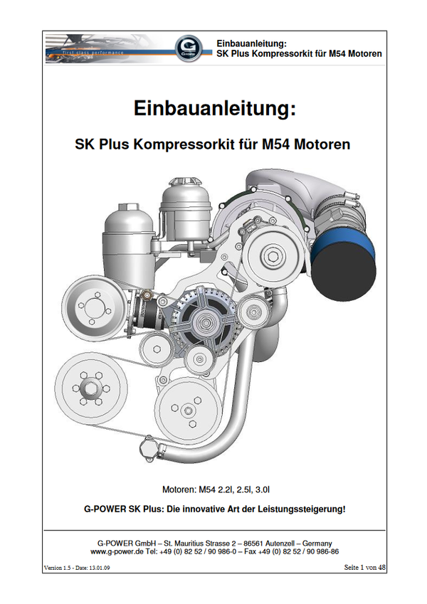 SK Plus Kompressorkit für M54 Motoren Einbauanleitung