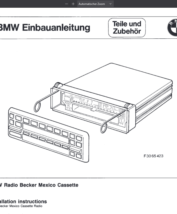 BMW E36 Radio Becker Mexico Cassette Einbauanleitung