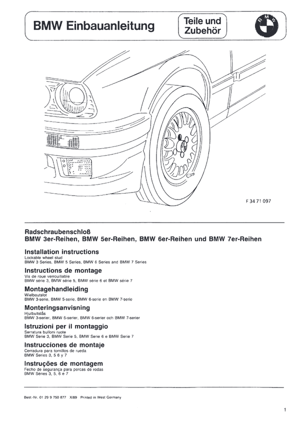 BMW E36 Nachrüstung Radschraubenschloß Einbauanleitung