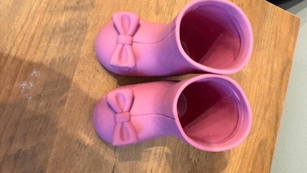 Pink bow detail boots