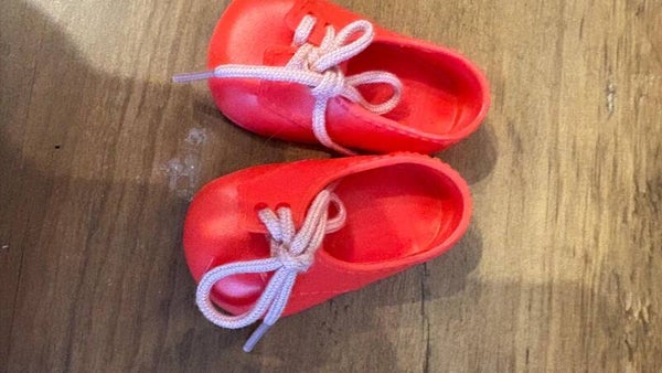 Red laced shoes