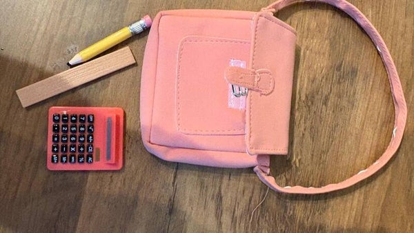 Pink handbag and accessories