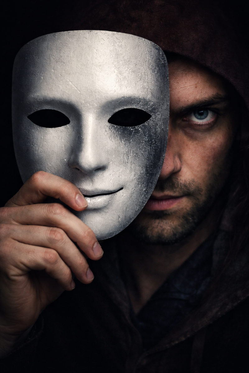 Narzissmus Mann mit Maske