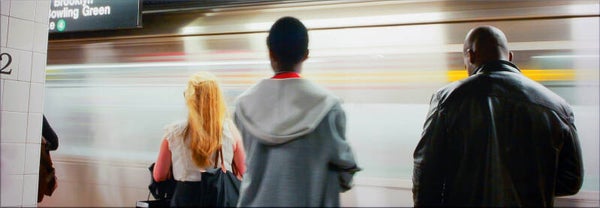 Wachtend op de metro