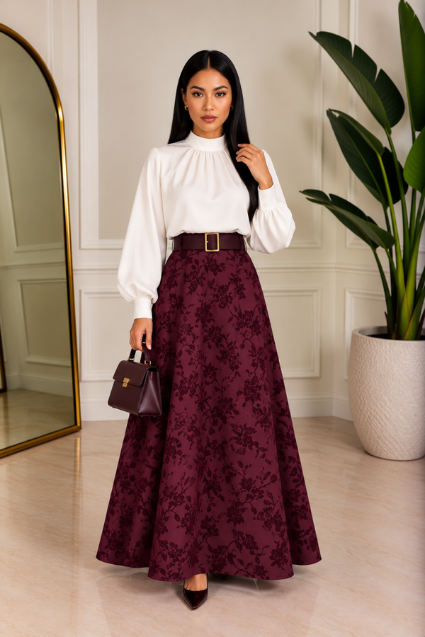 Rok velvet bloemenprint