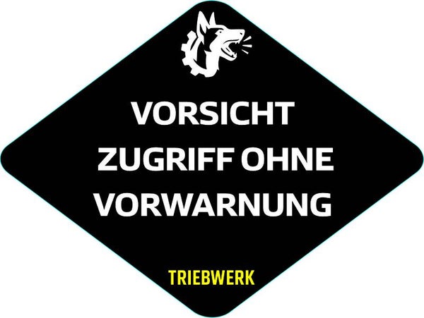 Aufkleber Vorsicht Zugriff