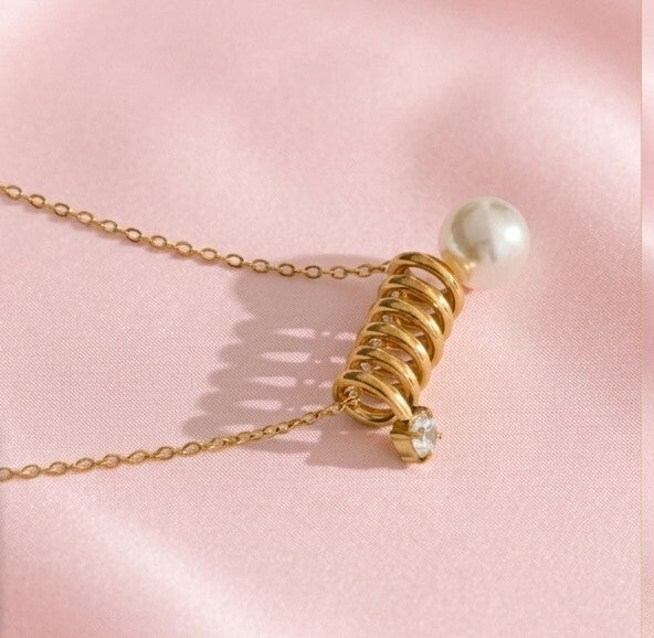 Colar Pérola Espiral / Collier Perle Spirale