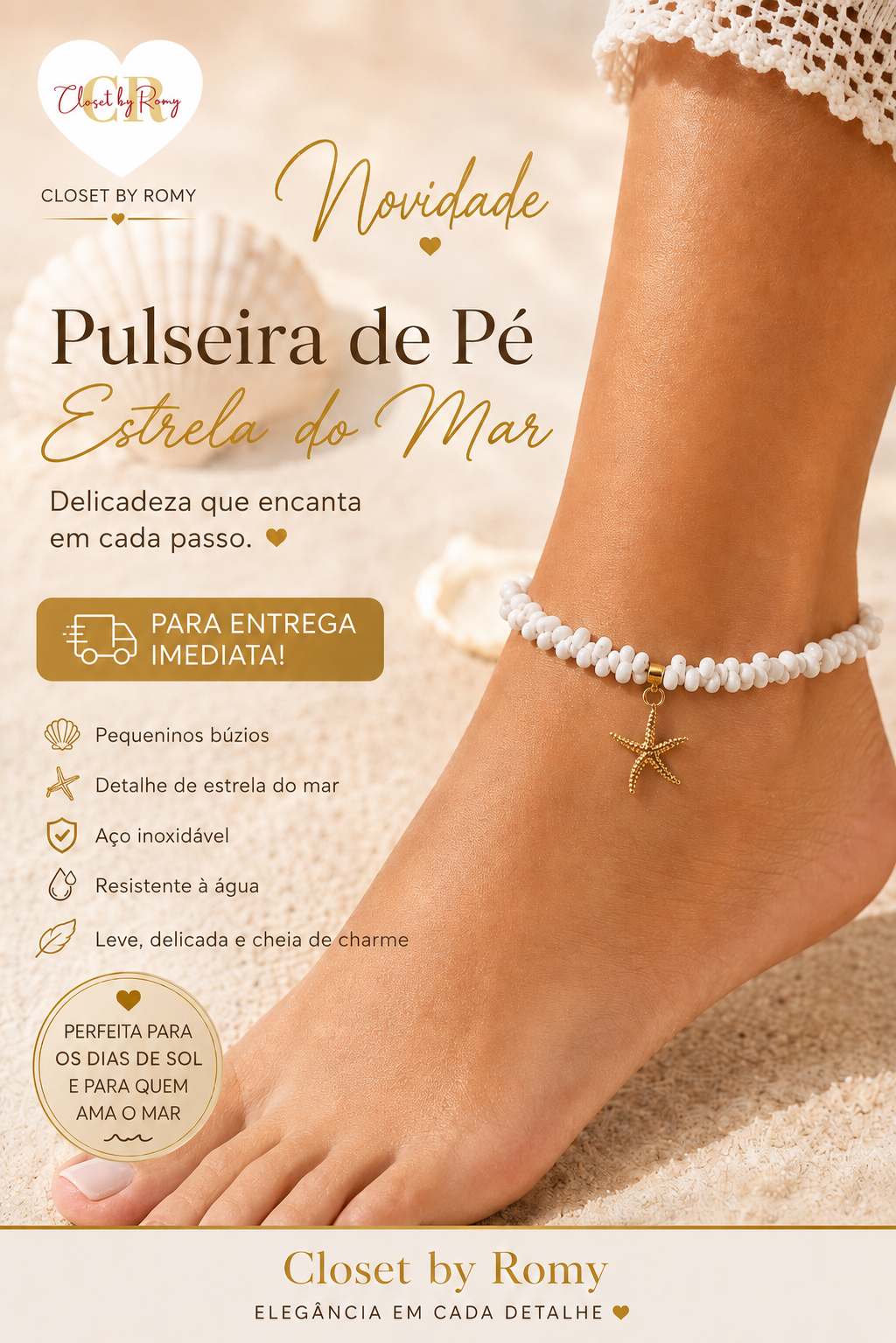 Pulseira de Pé Estrela do Mar | Bracelet de Cheville Étoile de Mer