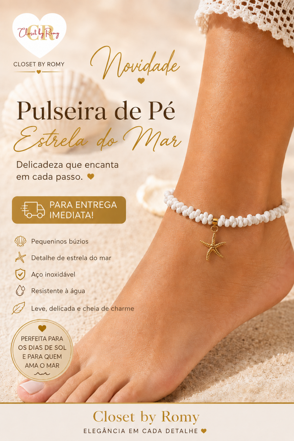 Pulseira de Pé Estrela do Mar | Bracelet de Cheville Étoile de Mer