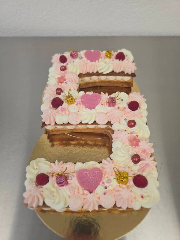 Cijfertaart 5 Roze