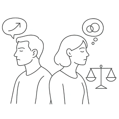 Unterschiedliche Bedürfnisse & Rollenverteilung – Fineline-Zeichnung