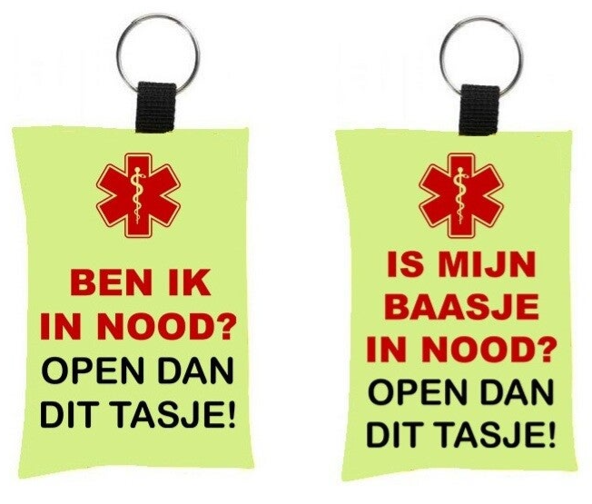 Noodtasje is mijn baasje in nood of ben ik in nood (twee varianten)
