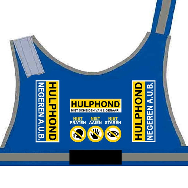 2026 Hulphondvest blauw inclusief klittenband & label Go-begeleiding/Stichting