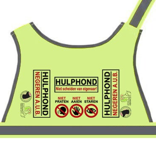 Go-begeleiding hulphondvest geel gecertificeerd