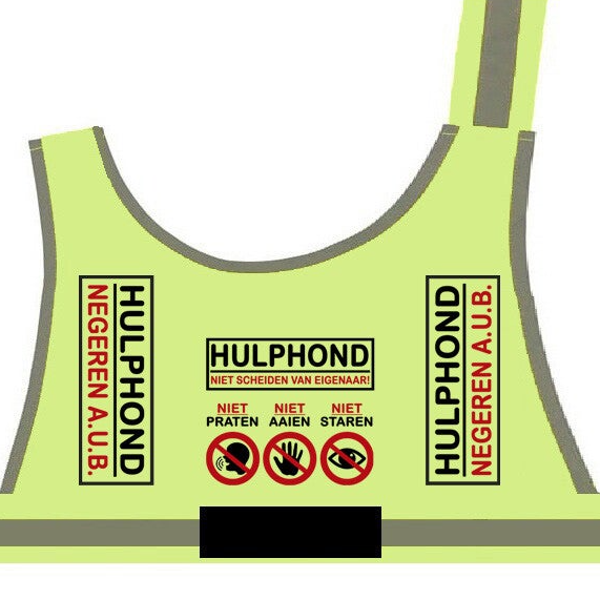 2026 Hulphondvest geel inclusief klittenband & label Go-begeleiding/Stichting