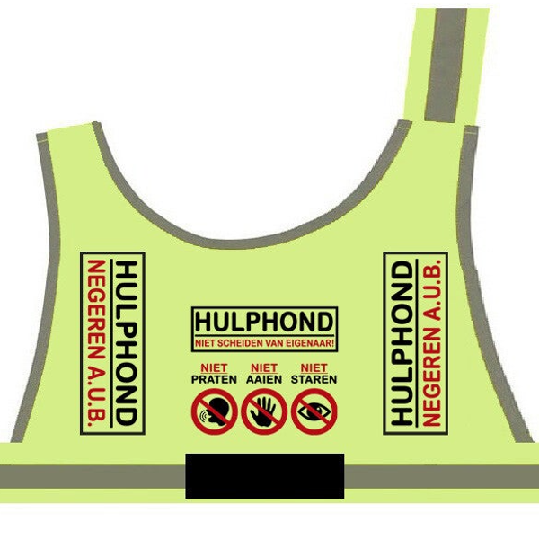 2026 Hulphondvest geel inclusief klittenband & label Kynotrain/Stichting