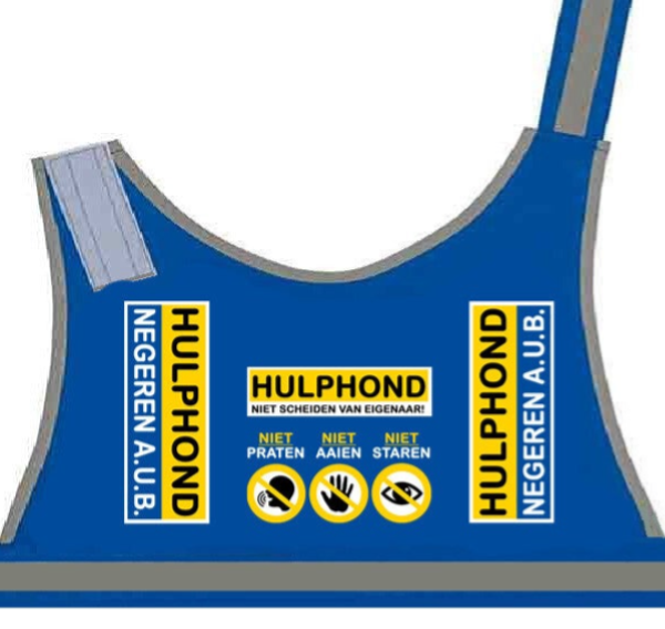 2026 Hulphondvest blauw (nieuw ontwerp)