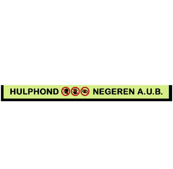 Custom Riemsleeve geel hulphond