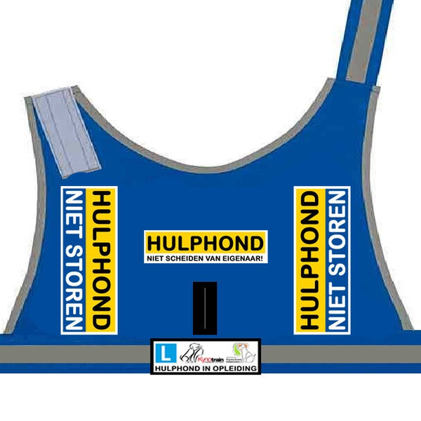 Hulphondvest blauw Kynotrain/Stichting met sleuf voor D-ring