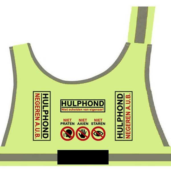 Hulphondvest geel met klittenband voor logo