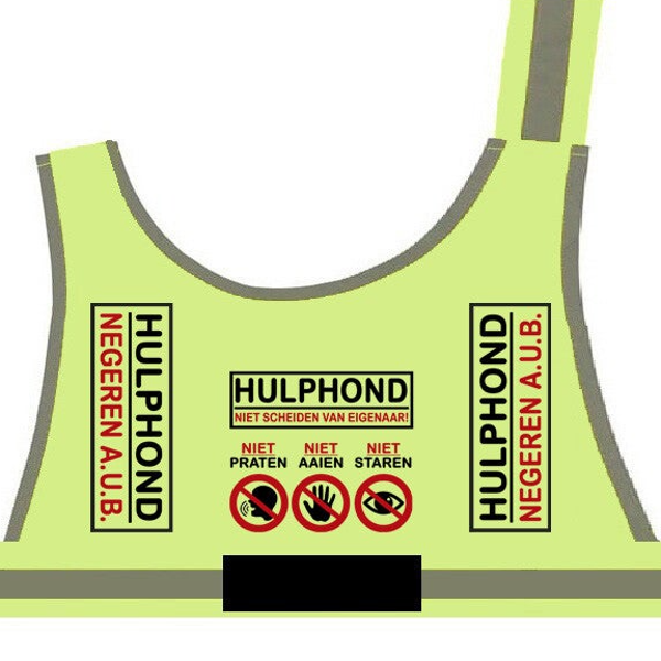 2026 Hulphondvest geel inclusief klittenband & label Thierry Duval/Stichting