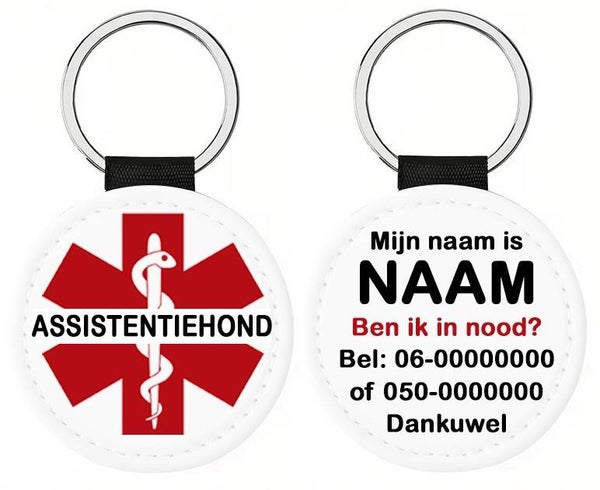 Hanger assistentiehond rond met eigen tekst