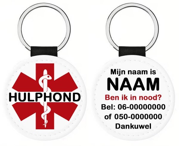 Hanger hulphond rond met eigen tekst