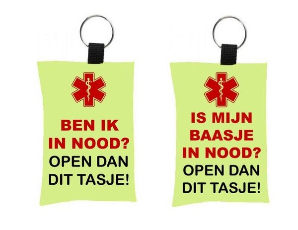Noodtasje is mijn baasje in nood of ben ik in nood (twee varianten)