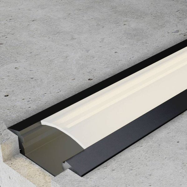 Perfil de Aluminio Sub Lacado Negro - 2 Metros