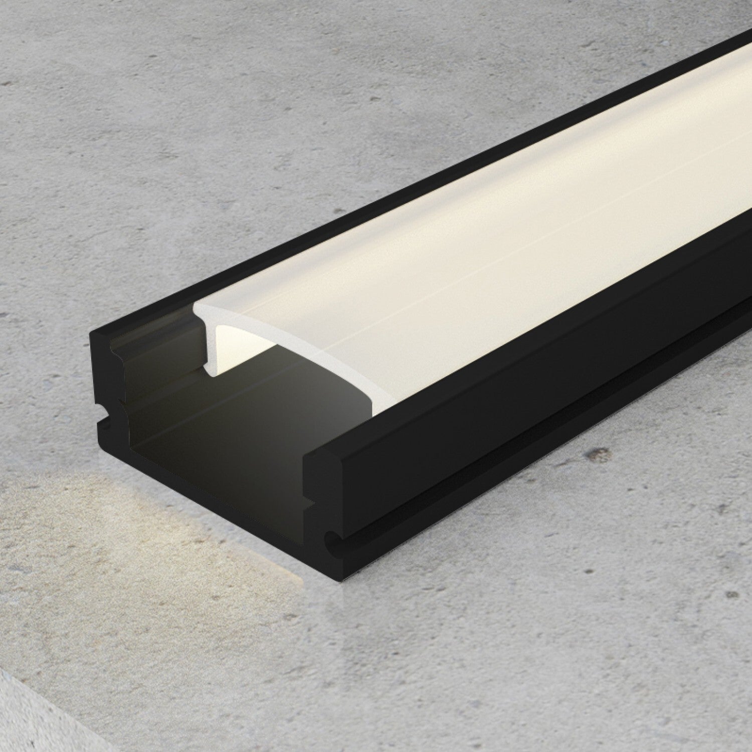 Perfil de Aluminio Sid Lacado Negro - 2 Metros