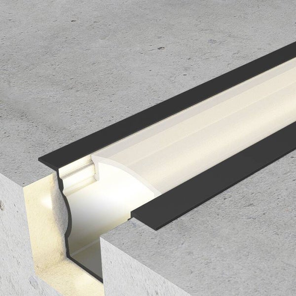PERFIL ALUMINIO HIGH CON ALAS LACADO NEGRO 2M