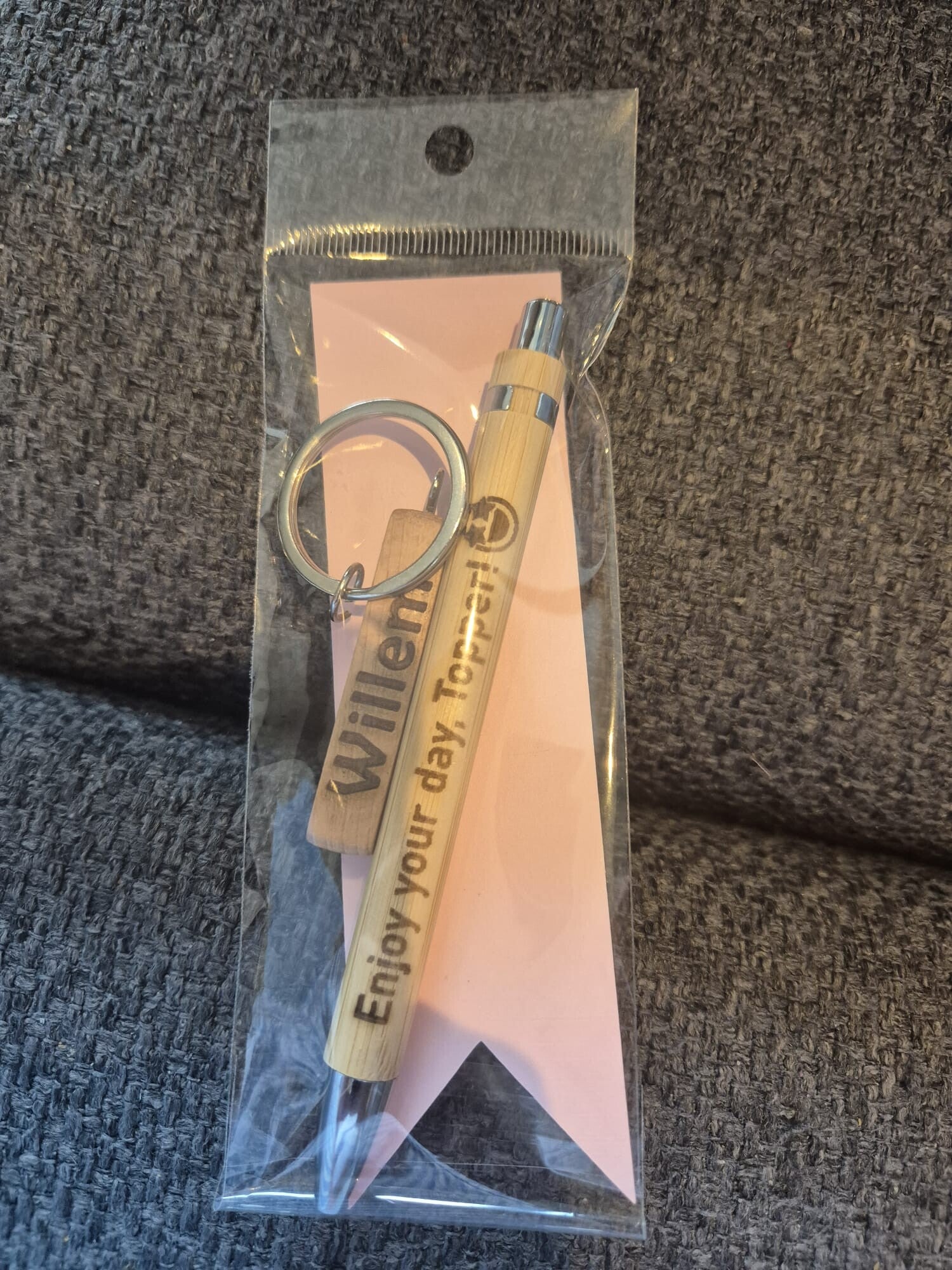 Set van pen en sleutelhanger