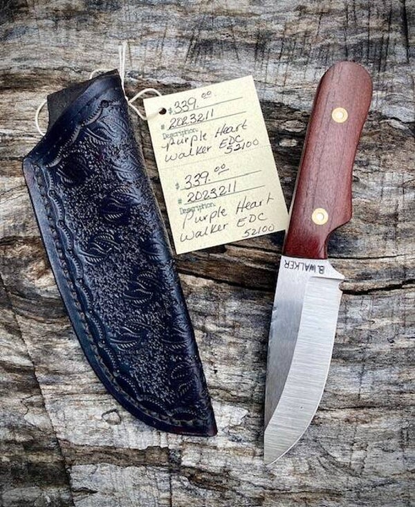 52100 Walker EDC (Every Day Carry) - Purple Heart