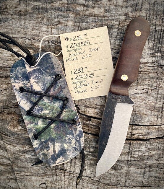 2001325 Walnut Drop Point EDC with Kydex Sheath