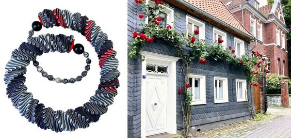 Westphalian Slate House with Roses - W