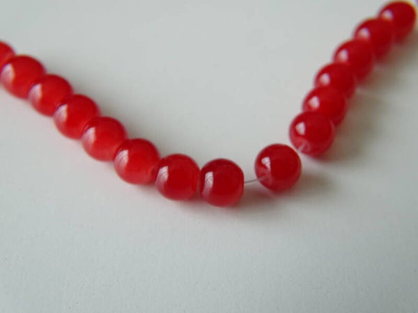 150 stuks Opaal kraal 6mm rood