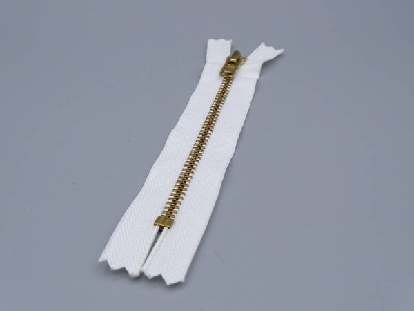 Metalen rits 12cm 14cm wit