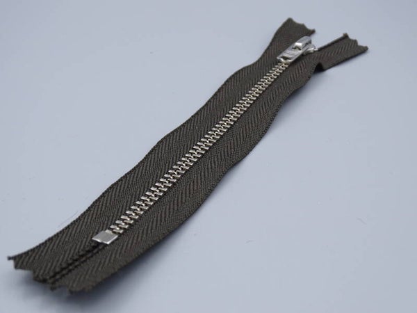 Metalen rits 13cm Bruin