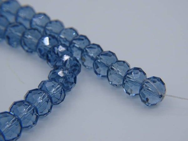 10 stuks facet glaskraal 8mm blauw