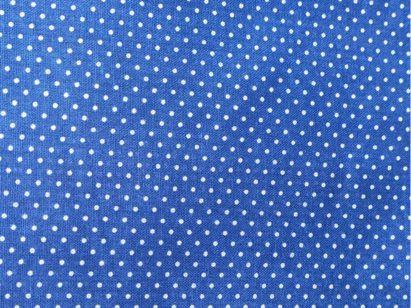 Katoen blauw met witte stippen