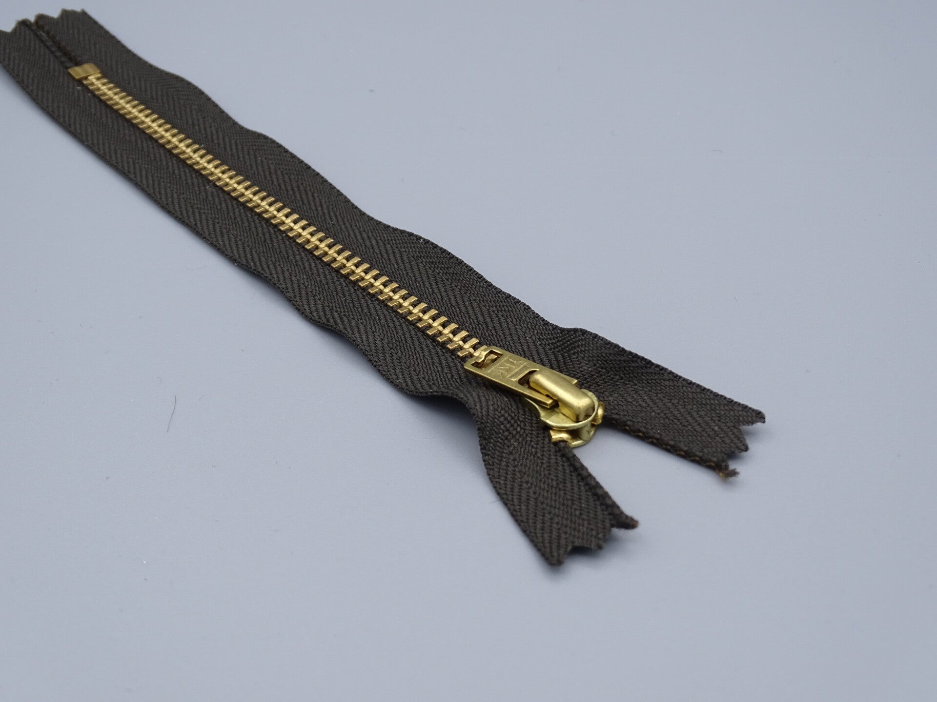 Metalen rits 14cm bruin