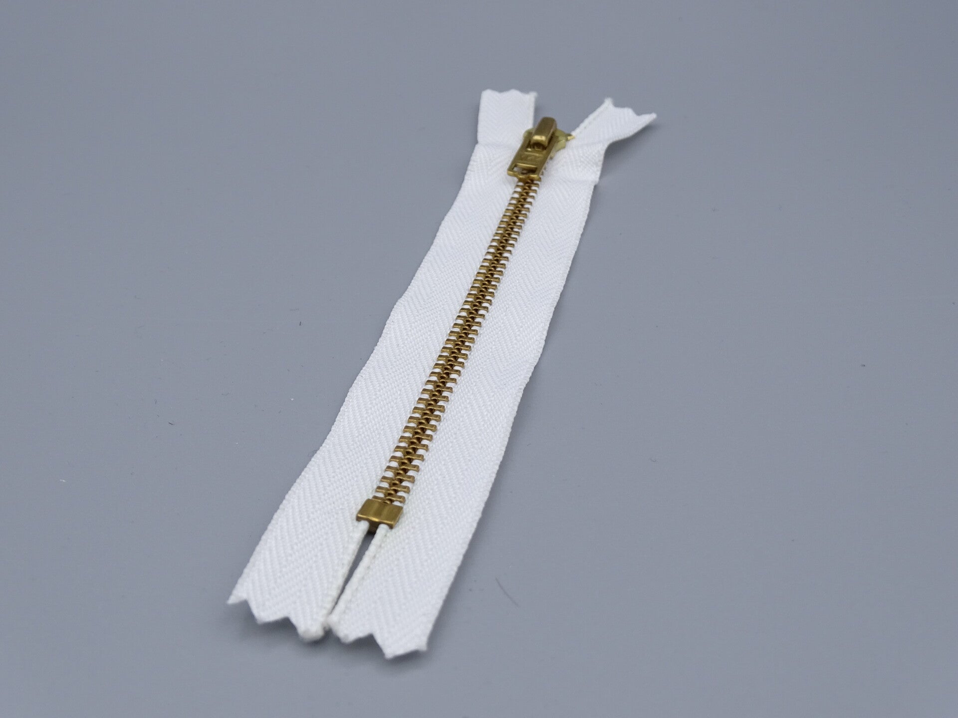 Metalen rits 12cm 14cm wit