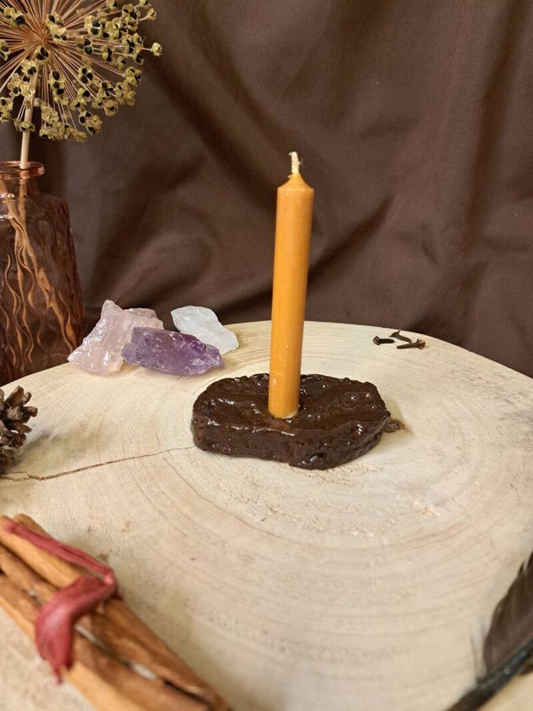 Kaarsjeshouder (donkerbruin 5)