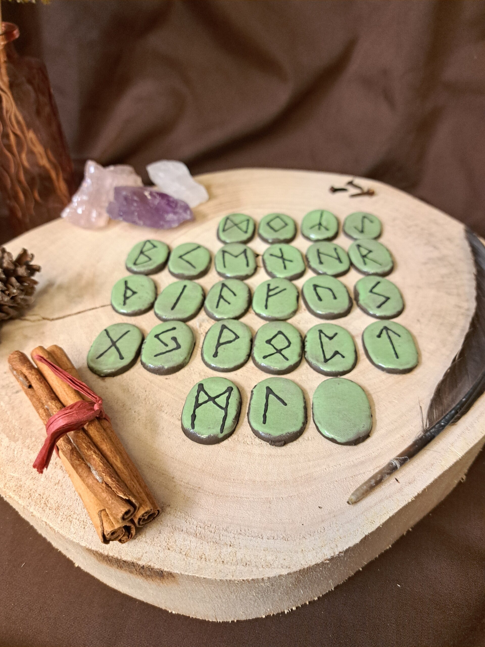 Runen tekens (groen, dun)