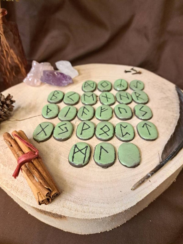 Runen tekens (groen, dun)