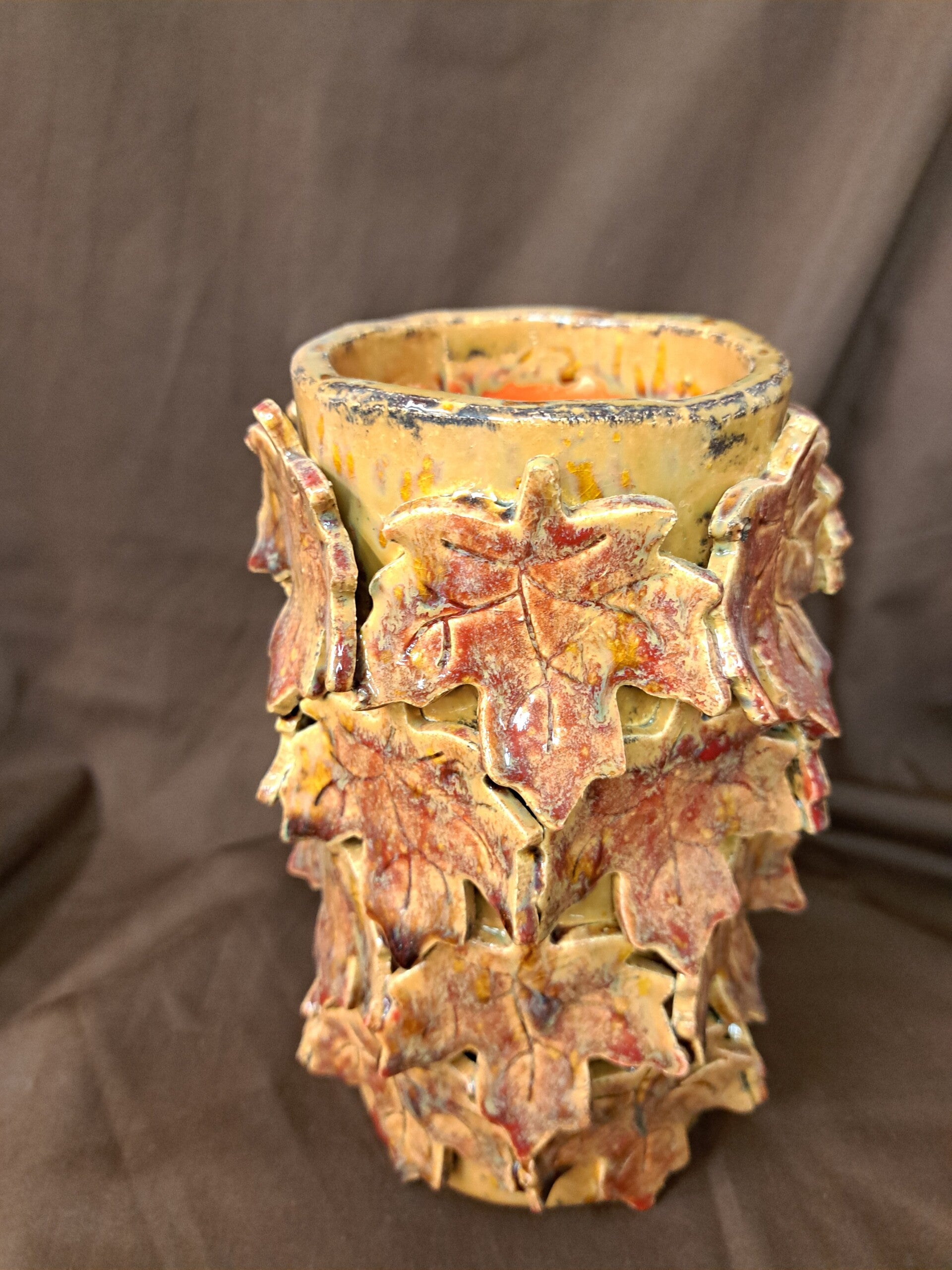 Vaas herfstblad (bruin tinten)