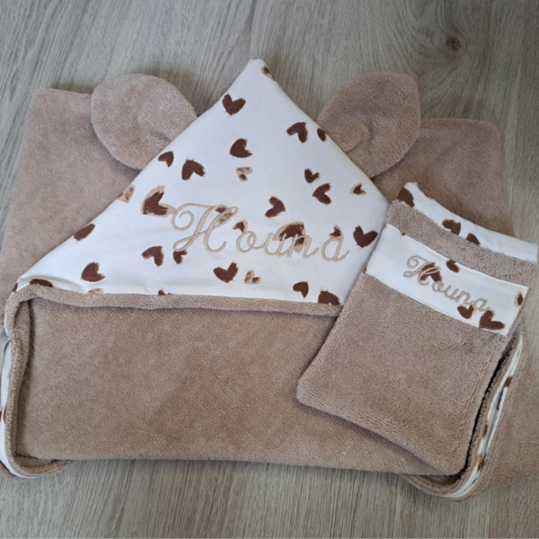 Cape de bain bébé +gant