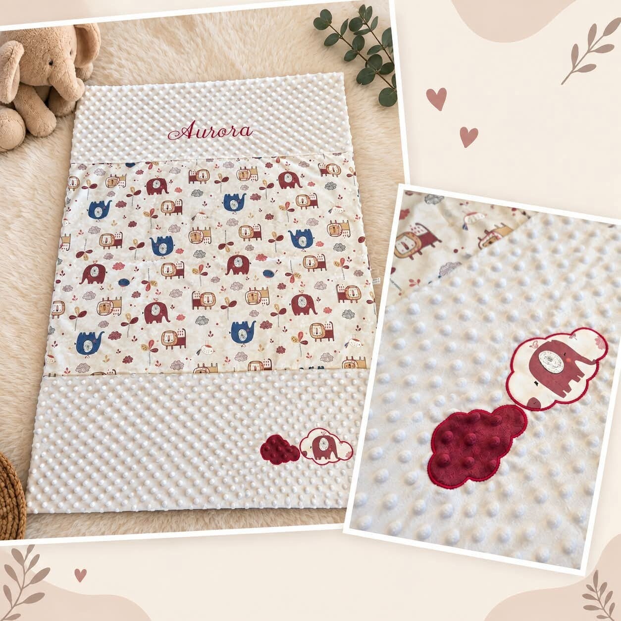 Couverture bébé avec appliques