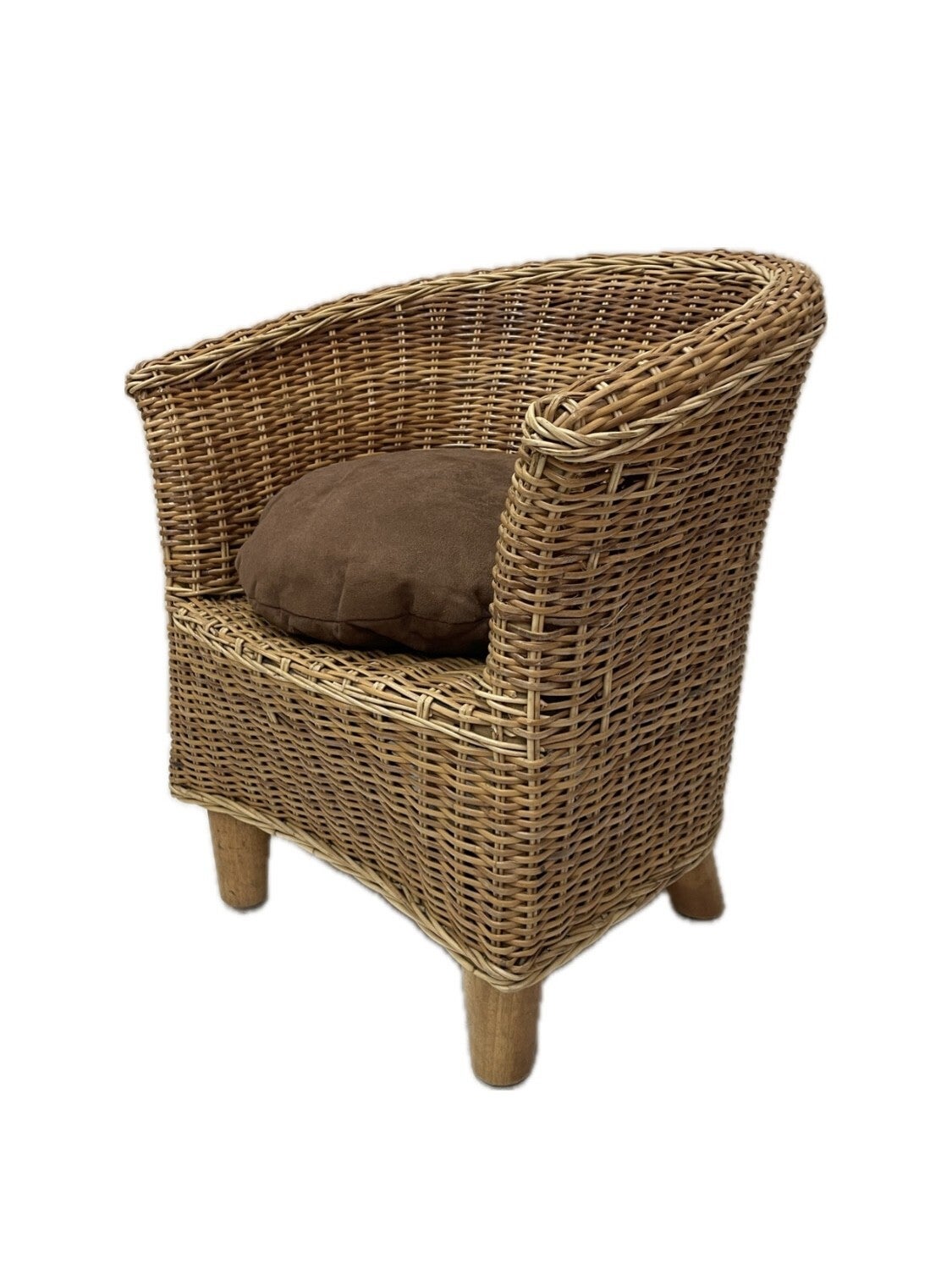 Vintage rieten kinderfauteuil