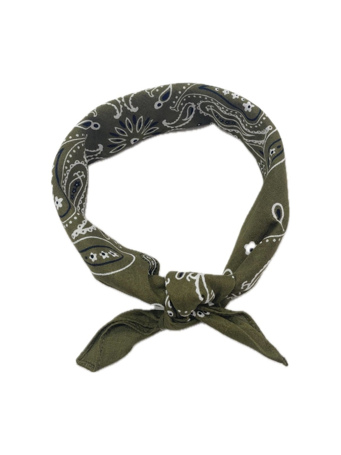 Sjaaltje Paisley print - olijfgroen